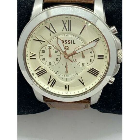 Fossil NDW1 Men's Watch Smartwatch Brown Leather 44mm Case Activity Tracker D465 - Picture 1 of 9